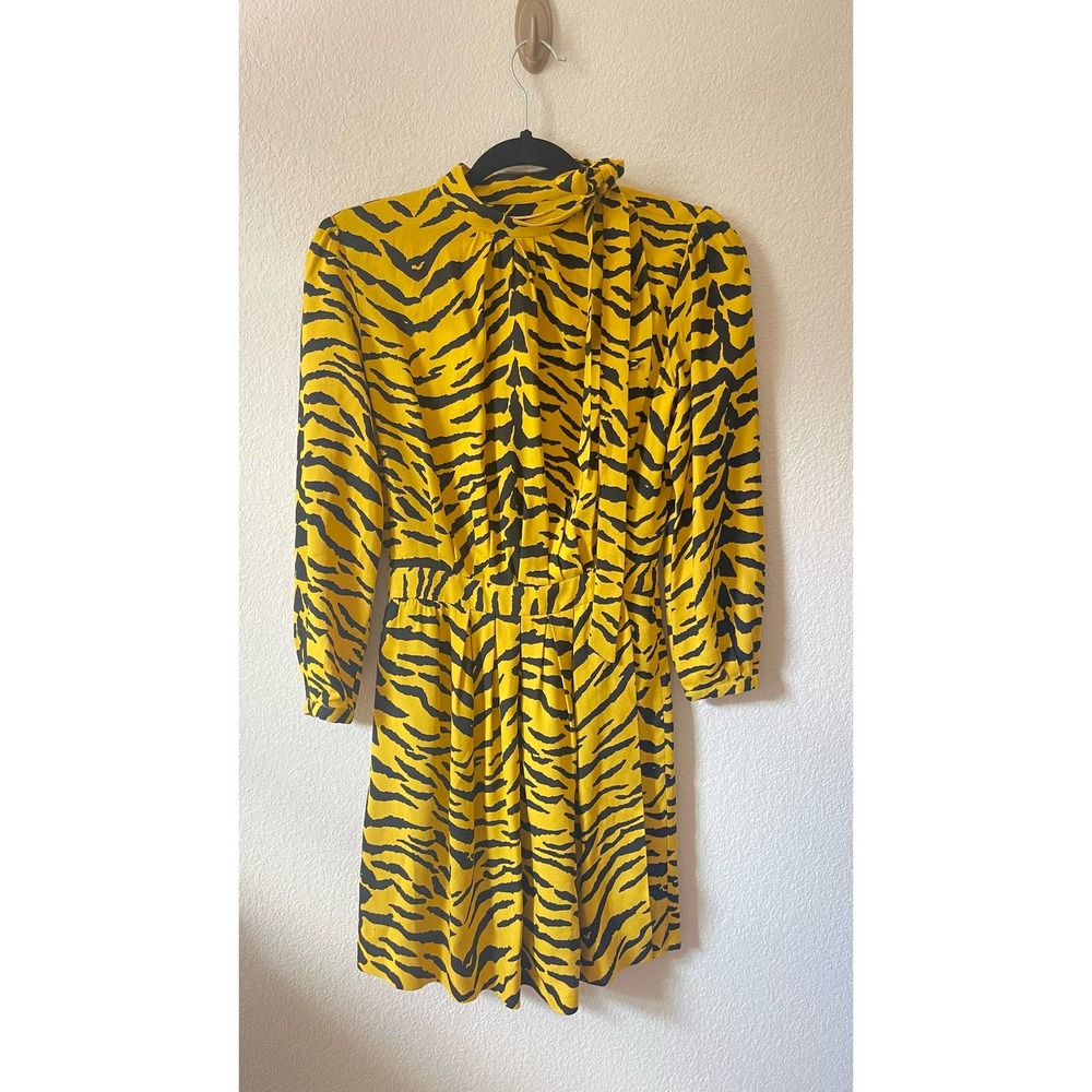 Saint Laurent Tiger Crepe Dress - Picture 11 of 15